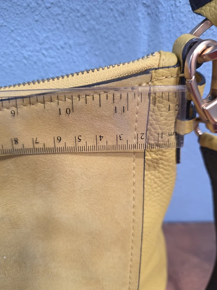 Bolso Cartera Boden Amarillo Cuero Suave Bolso Shouder Guijarro con Solapa Frontal Suave Foto 2 de 4