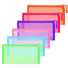 Xthrotsenk 6pcs Mesh Zipper Pouch Bags Nylon Makeup Pouches Small Mesh Bags T...