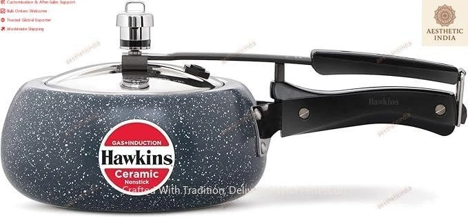 Hawkins 2 Litre Ceramic Nonstick Pressure Cooker,Granite Contura shaped Cooker