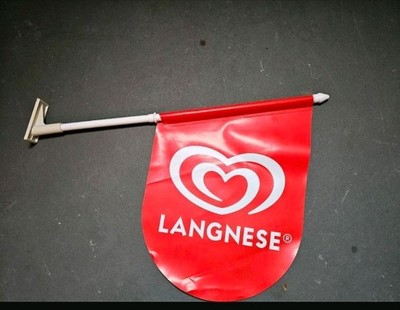 Originale Langnese Fahne Kiosk  mit Halterung Halter