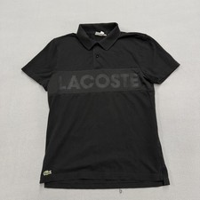 Lacoste Sport Polo Shirt Mens Small Black Mesh Logo Performance Tennis