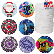 Lulonpon 40PCS 2.5" White Round Painting Rocks Smooth Flat Stones DIY Crafts