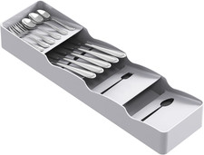 Compact Silverware Organizer for Kitchen Drawer, Narrow Flatware Tray Holder, Pl
