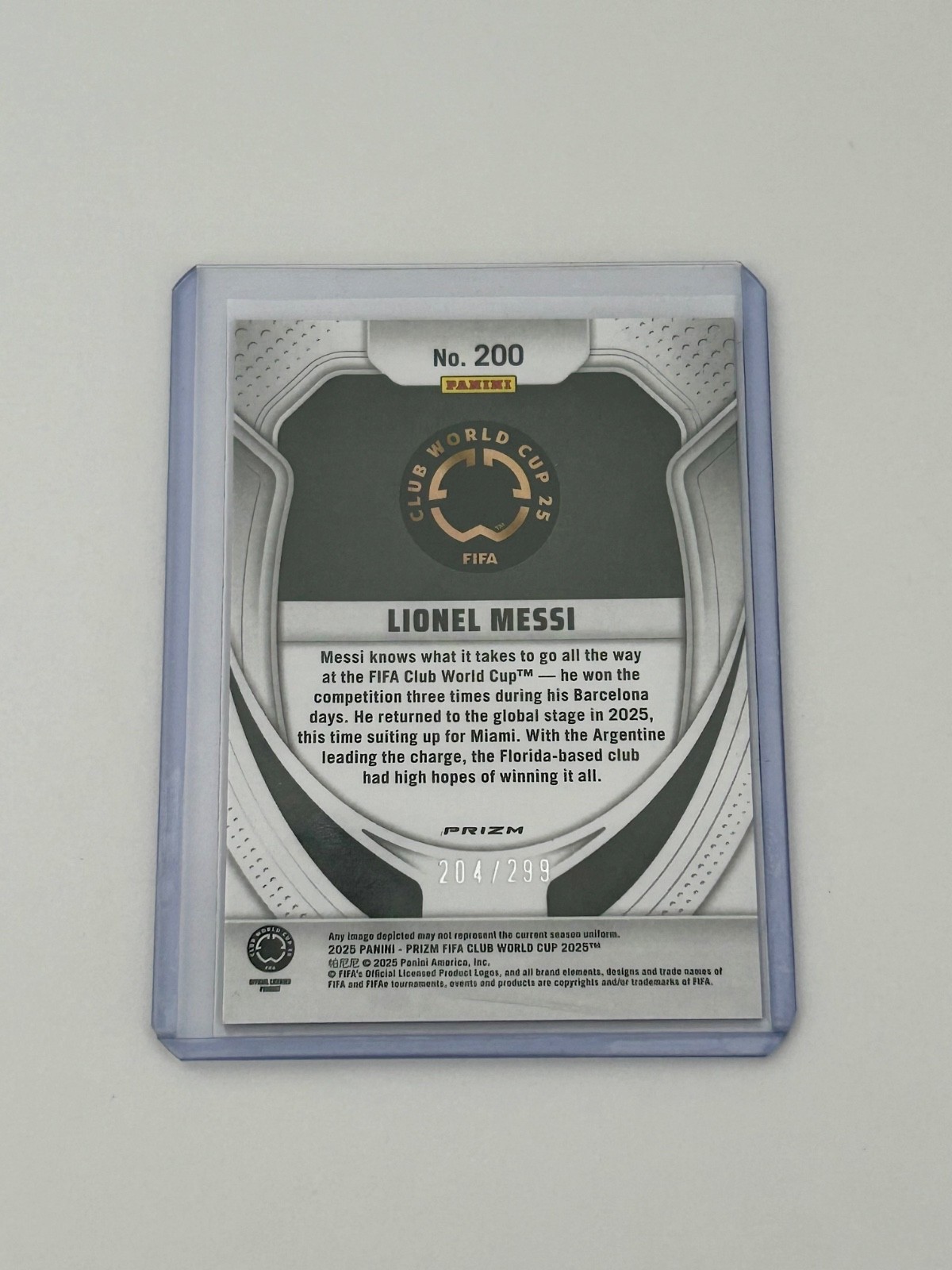 Lionel Messi - 2025 Panini Prizm FIFA Club World Cup - Red Pulsar /299 view 2
