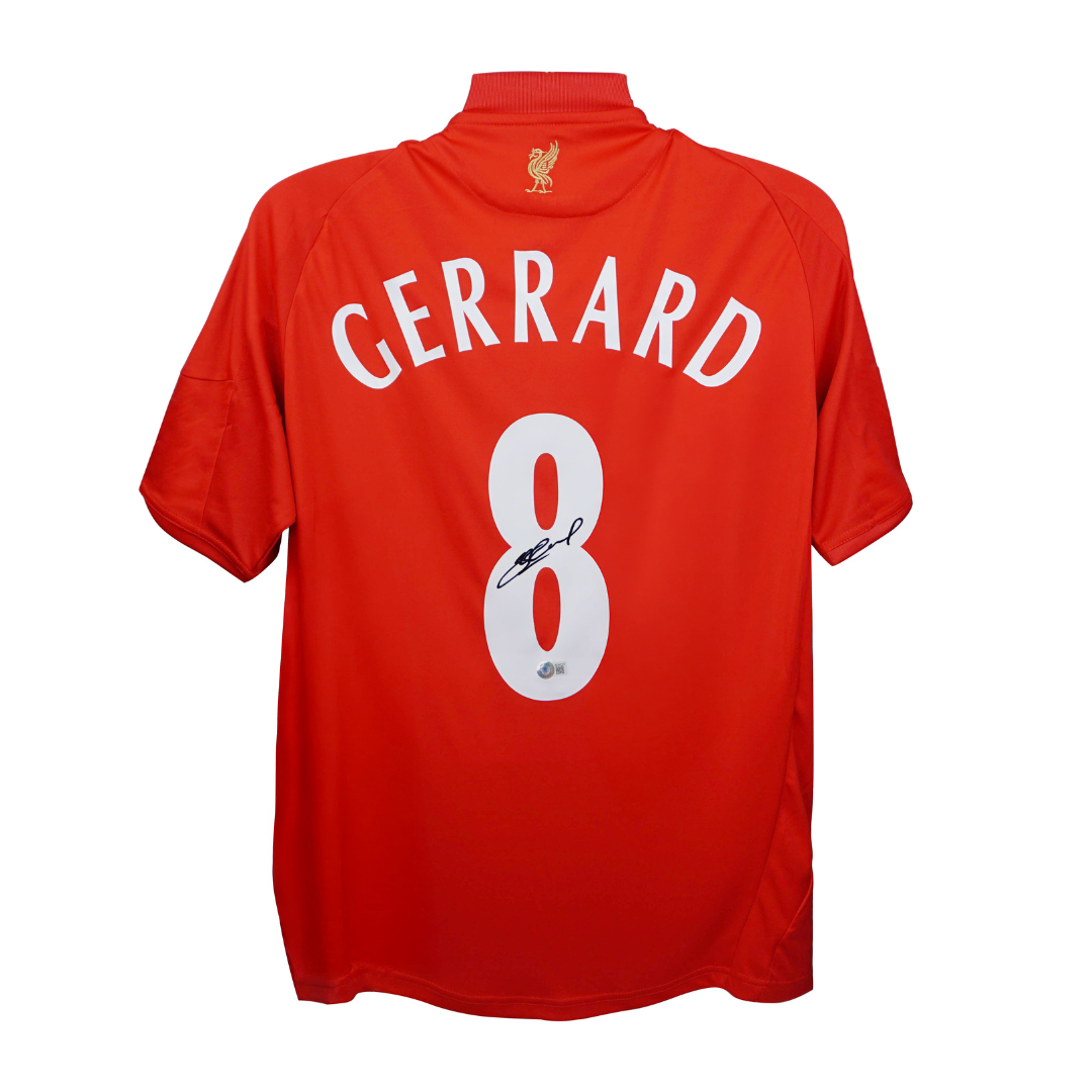 Steven Gerrard Signed Liverpool FC Home Soccer Jersey #8 with