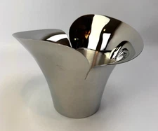Georg Jensen Bloom Botanica Stainless Steel Vase 7.5" Tall Denmark SIGNED VG
