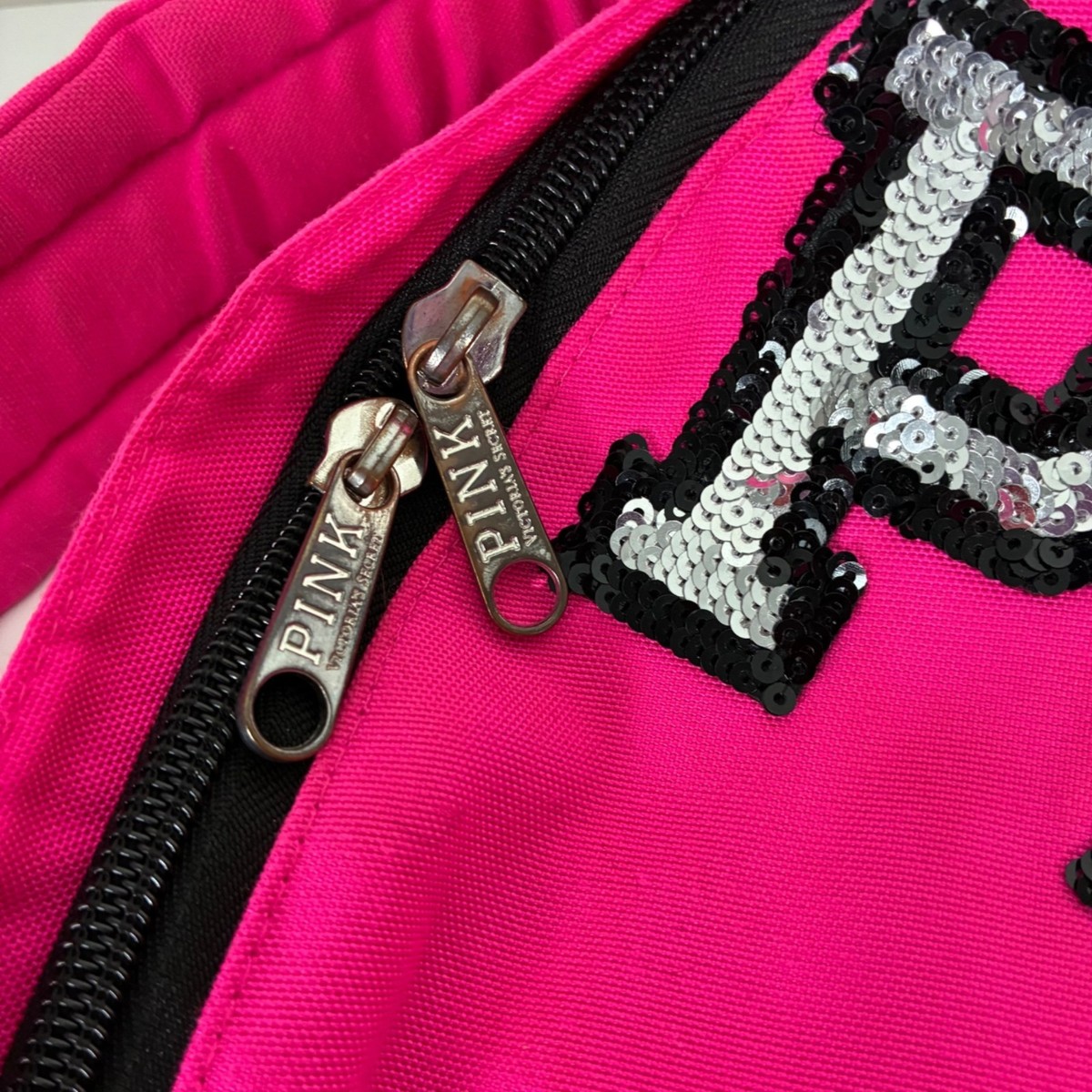 VTG Y2K Victoria Secret PINK Sequin Campus Backpack Hot Pink Black School VTG Y2K Victoria Secret PINK Sequin Campus Backpack Hot Pink  main image 2