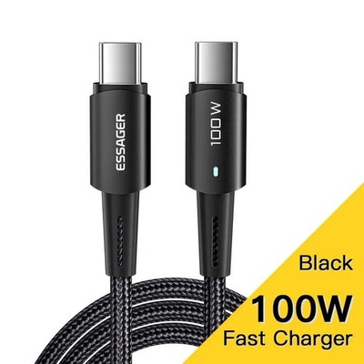 Essager PD100W 60W Type C C to C Cable Fast Charge Mobile Cell Phone Charging Co