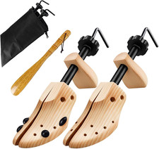Pair of Premium Wood Shoe Stretcher,4-Way Shoe Trees Length  Width Adjustable W
