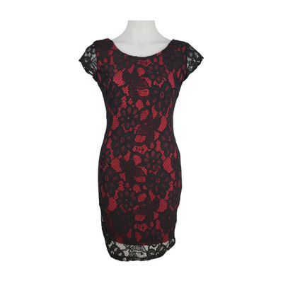 Rinascimento Made In Italy Black Floral Lace Overlay Dress Size S - NEW