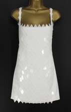 THE ATTICO RUE MINI ABITO PAILLETTES DONNA 40 UK 8 BIANCO/LATTE PREZZO DI LISTINO £1880 ANNUNCIO