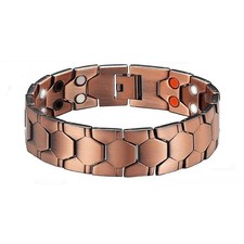 Men's Bracelet Magnetic Therapy Arthritis Pain Relief Pure Solid Copper Bangle