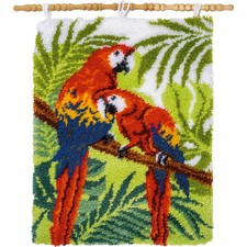 Vervaco Latch Hook Kit: Rug: Parrots in the Jungle