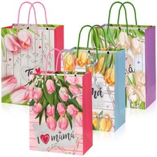 Mothers Day Bags, 12pcs Happy Mother's Day Treat with Handle for Mom's Birthday