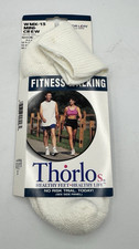 VTG Socks Thorlo Acrylic Walking 9-12 Mini Crew White 90's WX-13 NOS