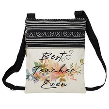 Best Teacher Ever Messenger Bag Small Ethnic Pattern Printed Adjustable Strap...