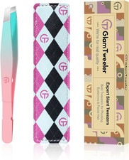 Exclusive G-01 Slant Tip Tweezers, High Precison Expert Eyebrow and Facial Hair