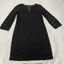 Talbots Crochet Dress Women's Size 6 Black Lined