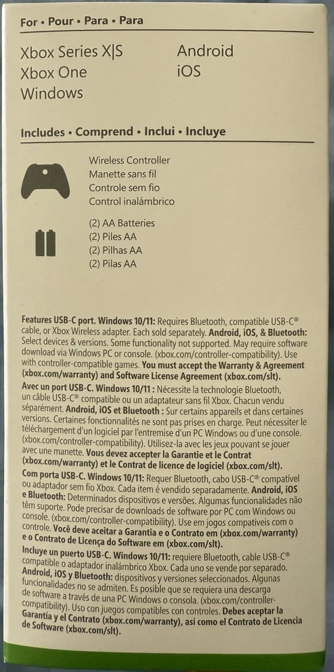 Microsoft Xbox Wireless Controller Carbon Black 1914 NIB NEW Unopened - Image 3 of 4