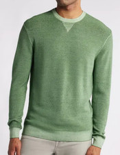 NEW JOHNNIE-O VALLEY GREEN BURGESS GARMENT DYED MERINO WOOL SWEATER SZ M
