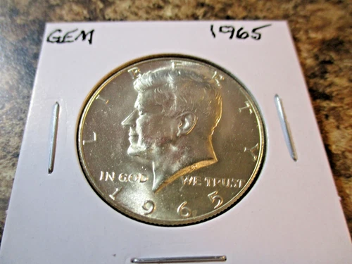 1965 KENNEDY 40% 1/2 DOLLAR SILVER GEM BU        T