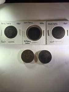 Nova Scotia Coin Lot - 5 Rare Pre Confederation Canadian Copper Coins 1840-1861
