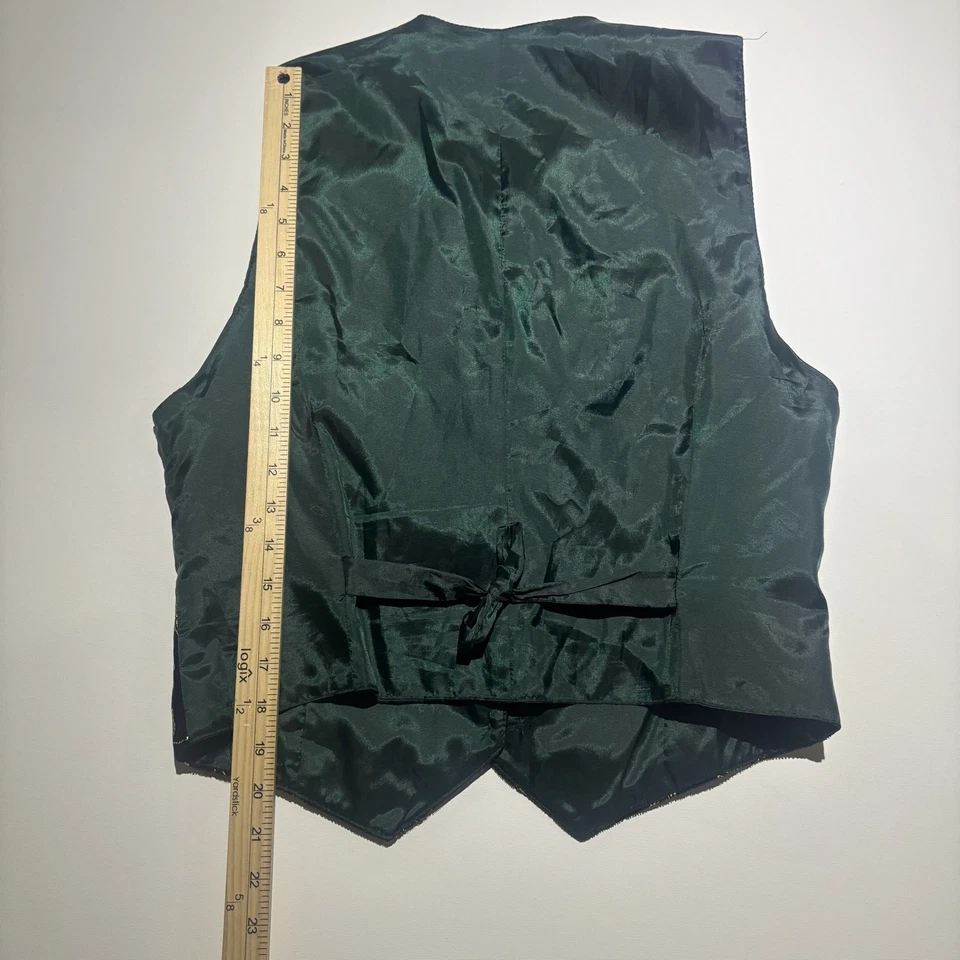 VTG Norton McNaughton Brocade Vest Womens 8 Black Gold Paisley Velvet USA - Image 3 of 4