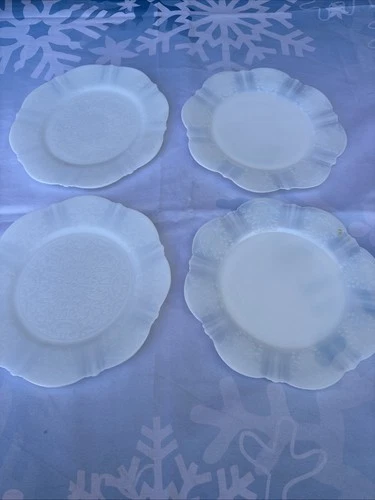 Set of 2 Salad Plates American Sweetheart Monax (White) Glass by MacBeth-Evans