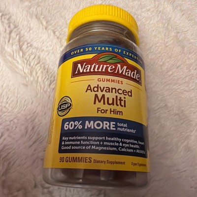 Nature Made Advanced Multivitamin Men Gummies, Mixed Berry 90ct EXP 08/2026
