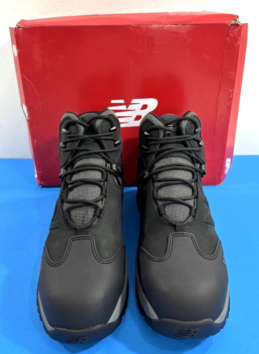 NIB 13 2E NEW BALANCE MENS ALLSITE EH PR WP COMP TOE WORK BOOTS MIDALLS BLACK