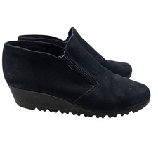 Arche Shoes Shooties Womens 8 US 39 EU Black Nubuck Leather Wedge Heel Comfort