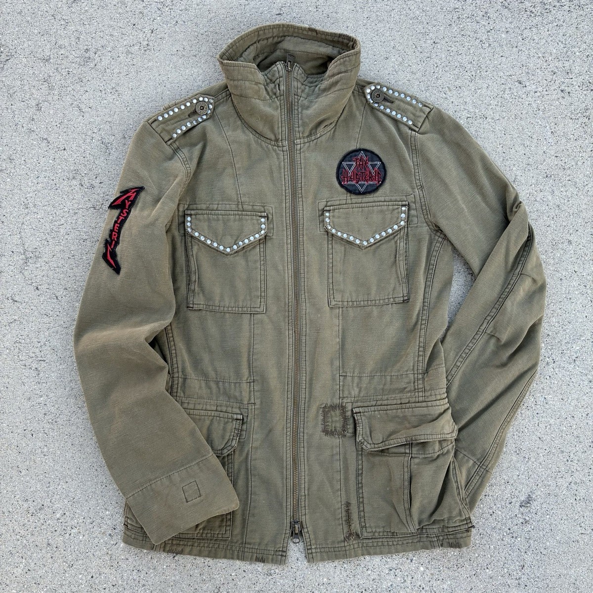 Hysteric Glamour “The Hysteric” Green Military Utility Jacket With