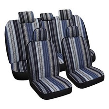 Baja Saddle Blanket Seat Covers Full Set, Front Seat Covers and Blue Baja 02B