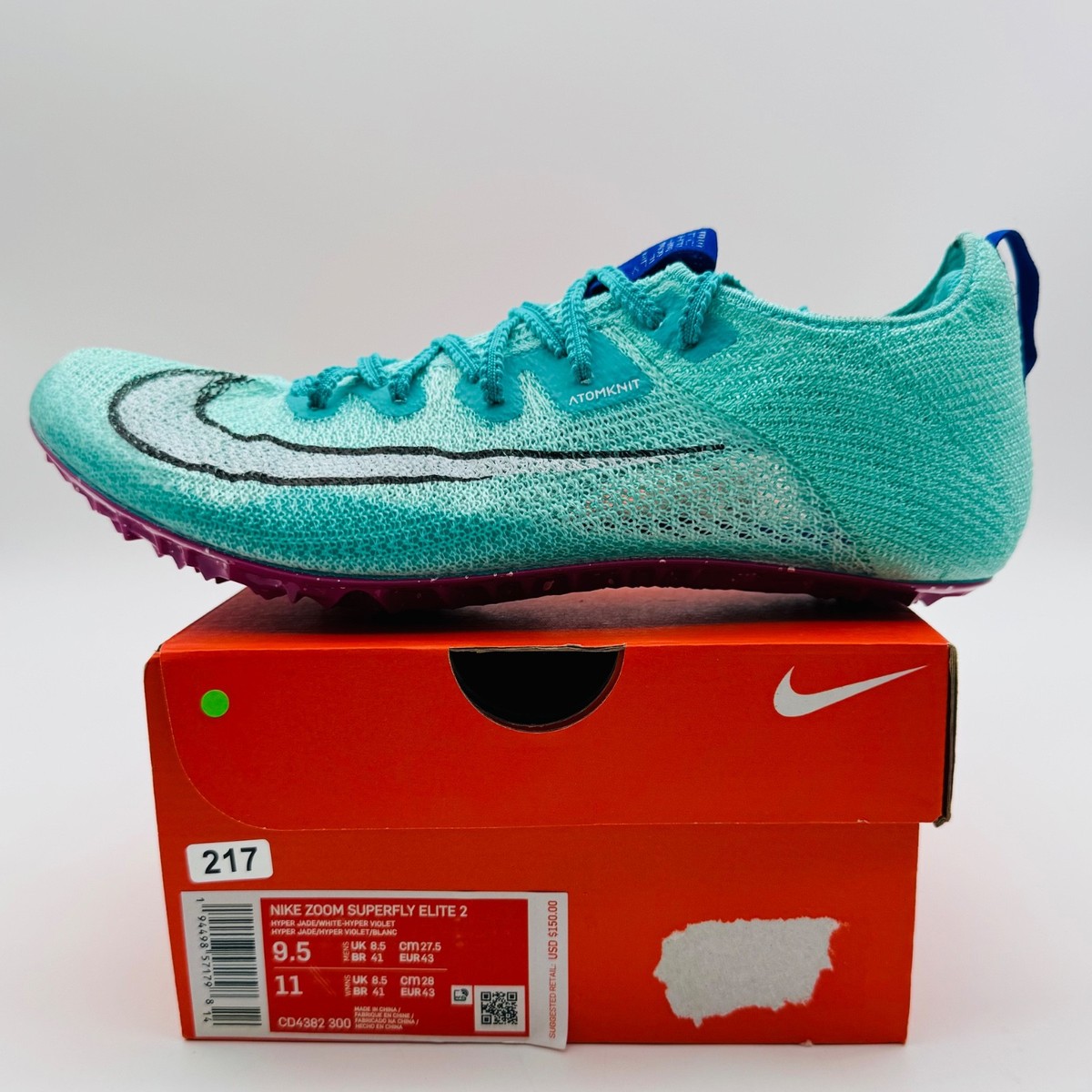 Nike Zoom Superfly Elite 2 Track Field Jade CD4382-300 Men's 9.5