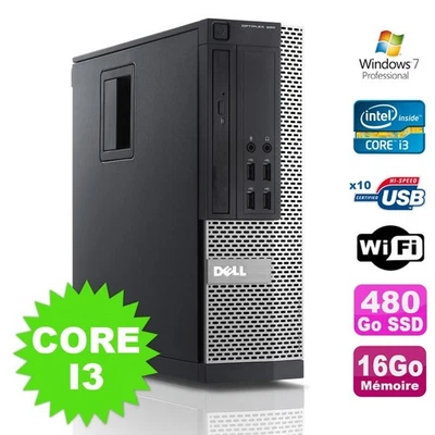 PC Dell Optiplex 990 SFF I3-2120 3.3GHz 16Go Disque 480Go SSD DVD Wifi W7 - Photo 1/4