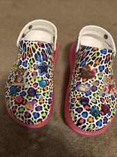 RARE Croc Lisa Frank Multi Colored Cheetah Print Women s Size 9 HTF