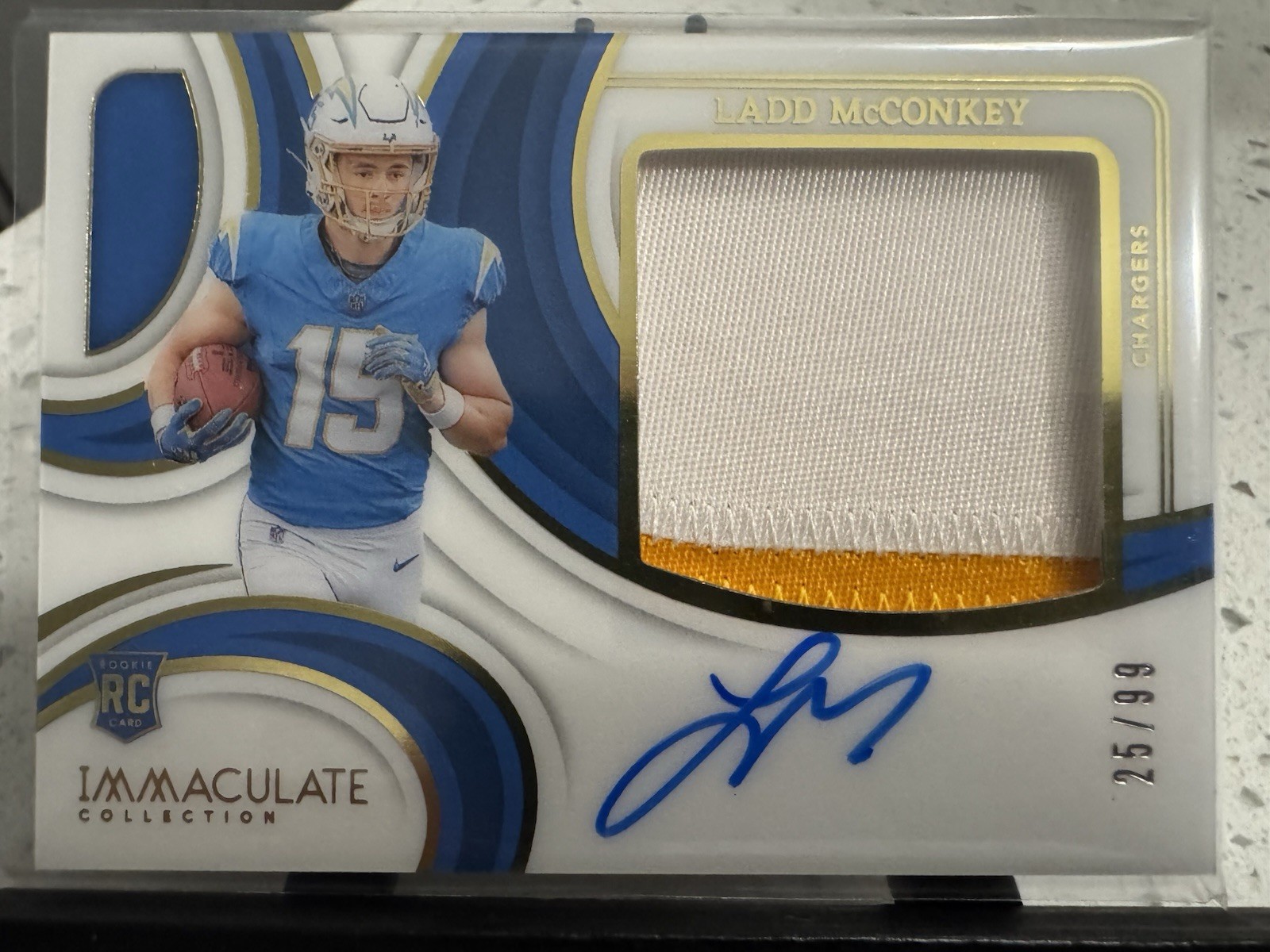 2024 Panini Immaculate LADD MCCONKEY Premium Patch Rookie Auto RPA /99 Chargers