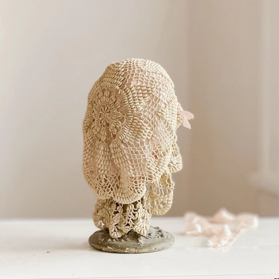 Gorro tocador de ganchillo antiguo para dormir Foto 4 de 4