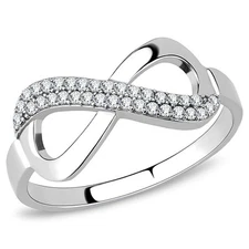 Open Pave Infinity Stack Midi Ring