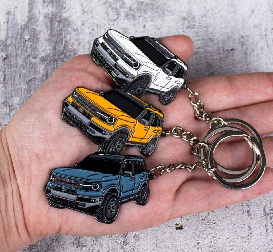 Portachiavi Metallico Ford Bronco 4 Porte – Smalto Nero, Modello 2023 - 2