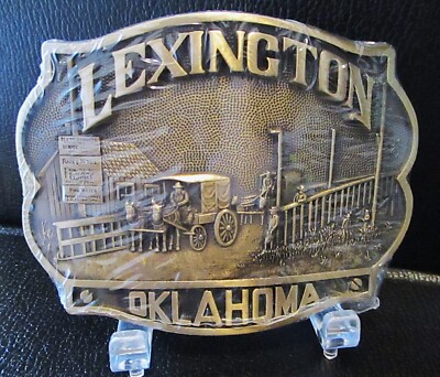 Lexington Oklahoma 89ers Day Festival First Land Run 1984 Brass Belt Buckle LE