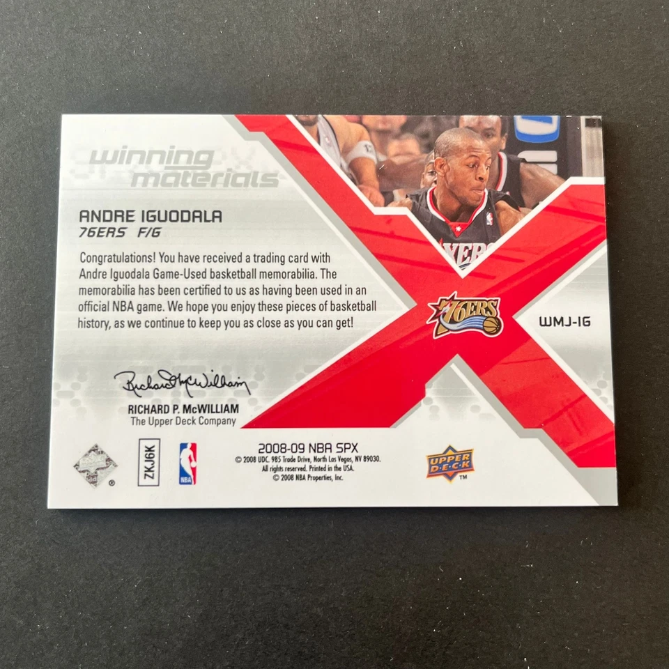 2008-09 SPx Winning Materials Jersey Number Andre Iguodala Philadelphia 76ers - Image 2 of 2