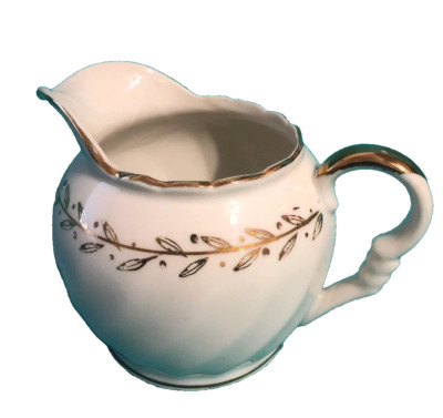 LEFTON China GOLDEN LAUREL Pattern #2427 CREAMERHand Painted Golden Leaf -Japan