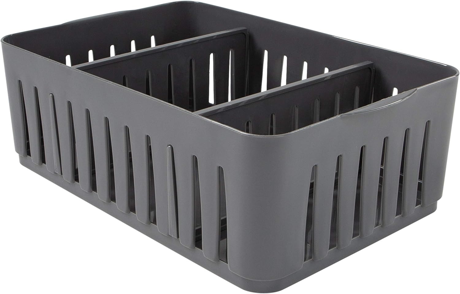 3 Compartment Stackable Bin with Adjustable Dividers | Drawer Organizer