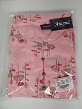 Women's XL Kurta And Palazzo Set. Pink, Arayna Raven Print. NIP, Never Worn