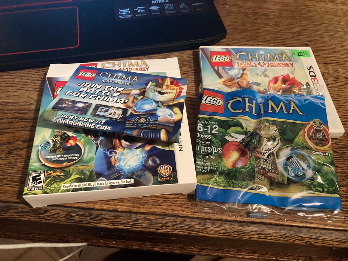 LEGO LEGENDS OF CHIMA LAVAL'S JOURNEY Nintendo 3DS BUNDLE CRAWLEY  MINIFIGURE NEW