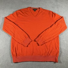 Suéter Banana Republic Para Hombre Grande Naranja 100% Italiano Fino Lana Merino Hilo