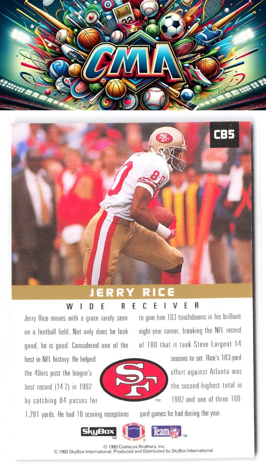 1993 SkyBox Premium #CB5 Jerry Rice Costacos Brothers | eBay