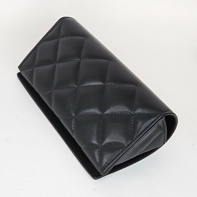 CHANEL Quilted Sunglass Case Black Large Magnetic Box  display picture 3