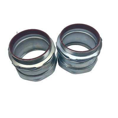 3-1/2'' STEEL STRAIGHT EMT /RIGID/IMO COMPRESSION CONNECTOR (LOT OF2)